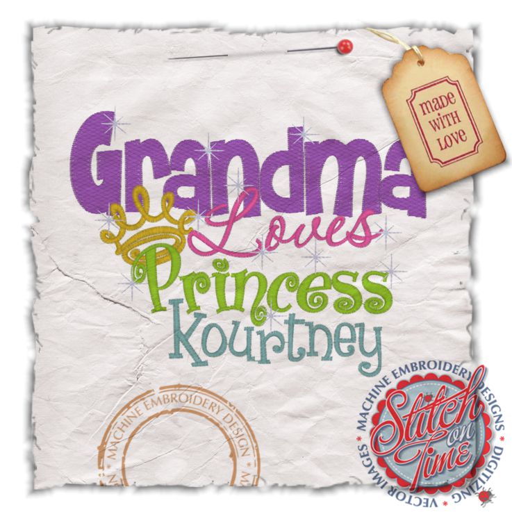 Sayings (4368) Grandma Loves Princess....5x7