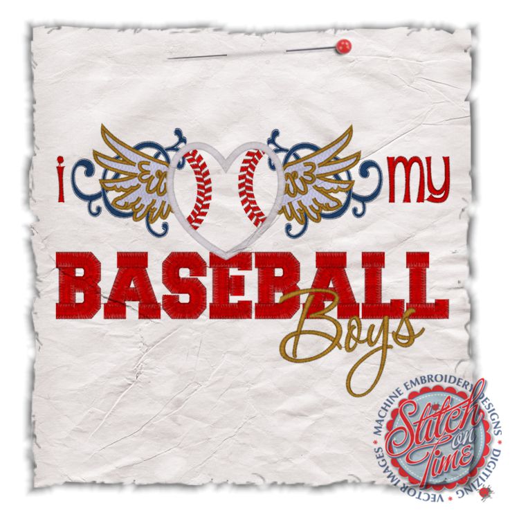 Sayings (4400) I Love My Baseball Boys Applique 6x10