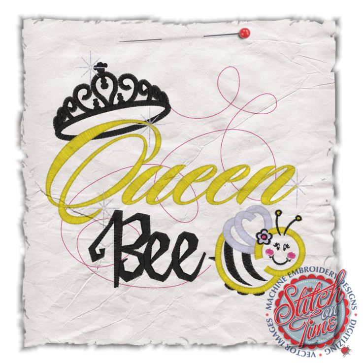 Sayings (4405) Queen Bee Applique 6x10