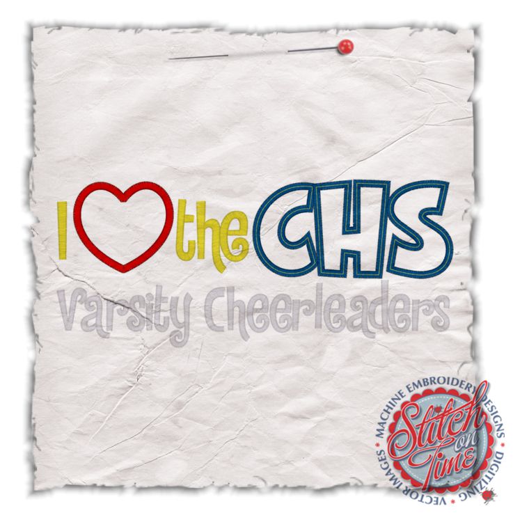 Sayings (4466) I Love The CHS Varsity Cheerleaders Applique 6x10