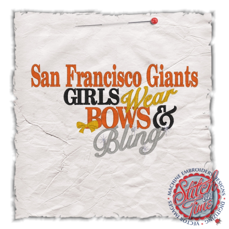 Sayings (4535) Giants Girls Bows & Bling 5x7