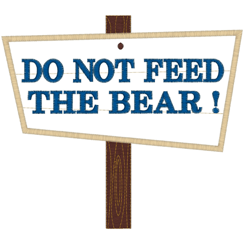 Sayings (A461) Feed Bears Applique 4x4