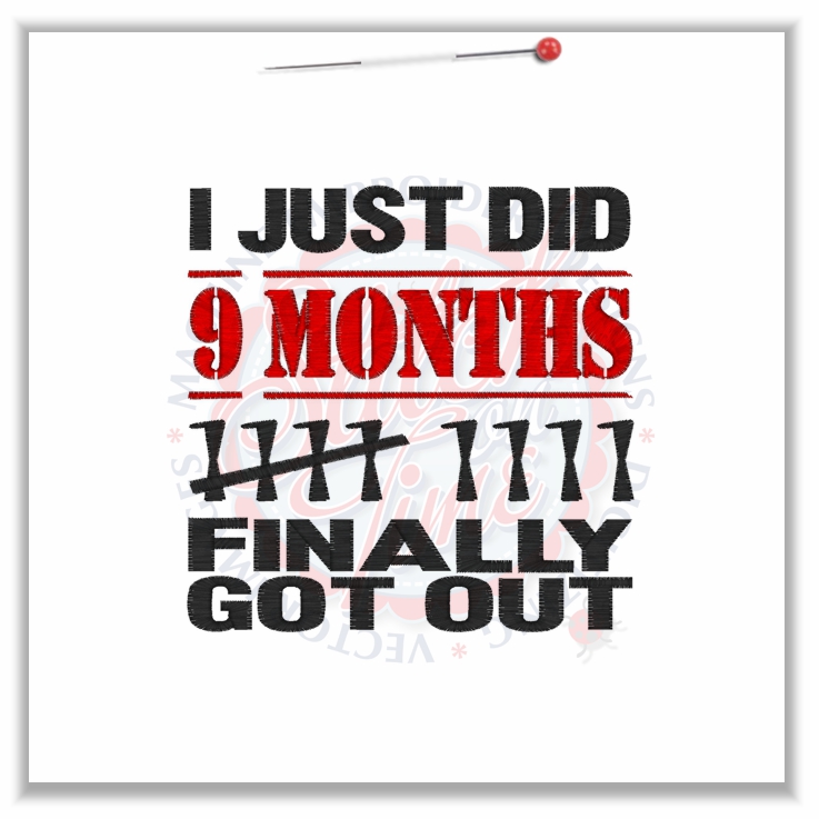 Sayings (4683) I Just Did 9 Months 5x7
