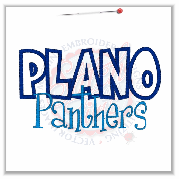 4735 Sayings : Plano Panthers Applique 6x10