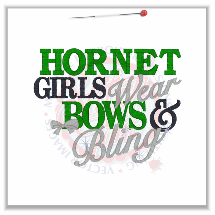4768 Sayings : Hornet Girls Bows & Bling 5x7