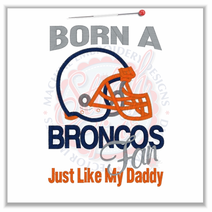 4787 Sayings : Broncos fan Like Daddy Applique 5x7