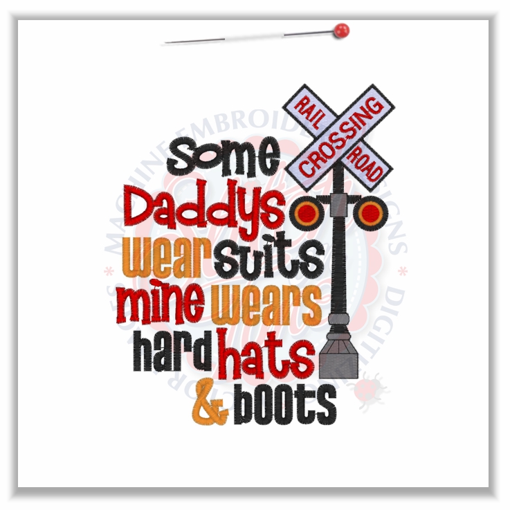 4843 Sayings : Rail Road Hard Daddy Hat & Boots 5x7