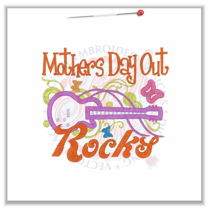 4869 Sayings : Mothers Day Out Rocks Applique 5x7