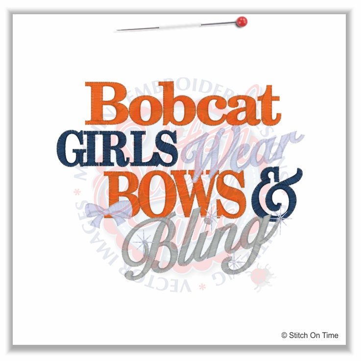 4877 Sayings : Bobcat Girls Bows & Bling 5x7