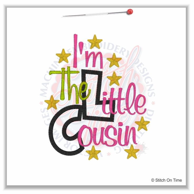 4880 Sayings : I'm The Little Cousin Applique 5x7