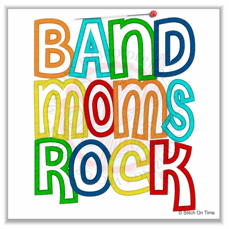 4930 Sayings : Band Moms Rock Applique 6x10