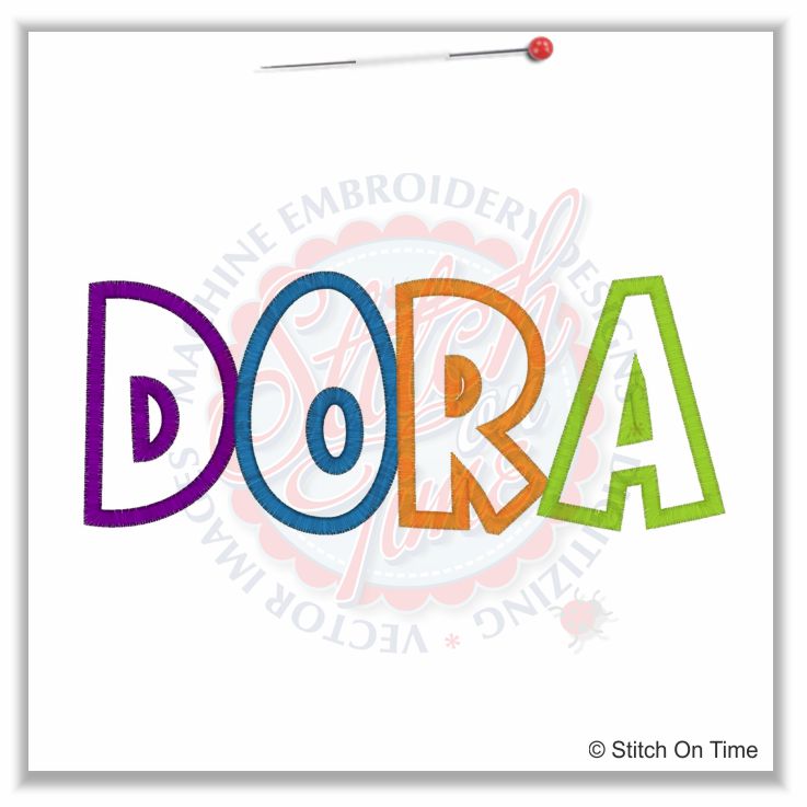 5111 Sayings : Name Dora Applique 5x7
