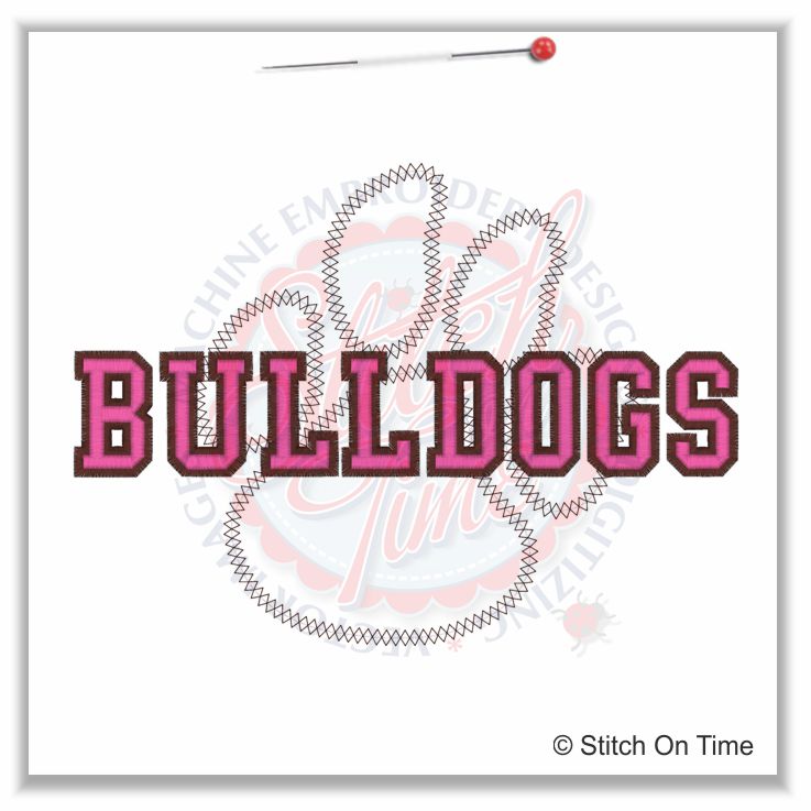 5128 Sayings : Bulldogs with Paw Applique 6x10