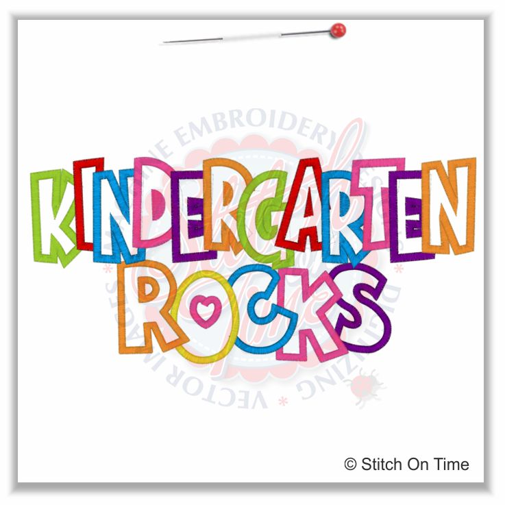 5137 Sayings : Kindergarten Rocks Applique 6x10