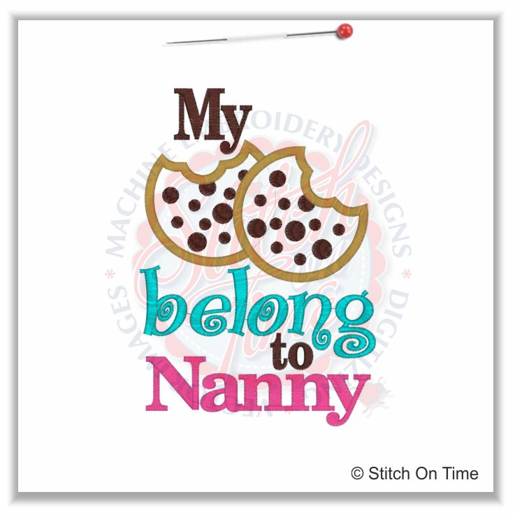 5181 Sayings : My Cookies Belong To Nanny Applique 5x7
