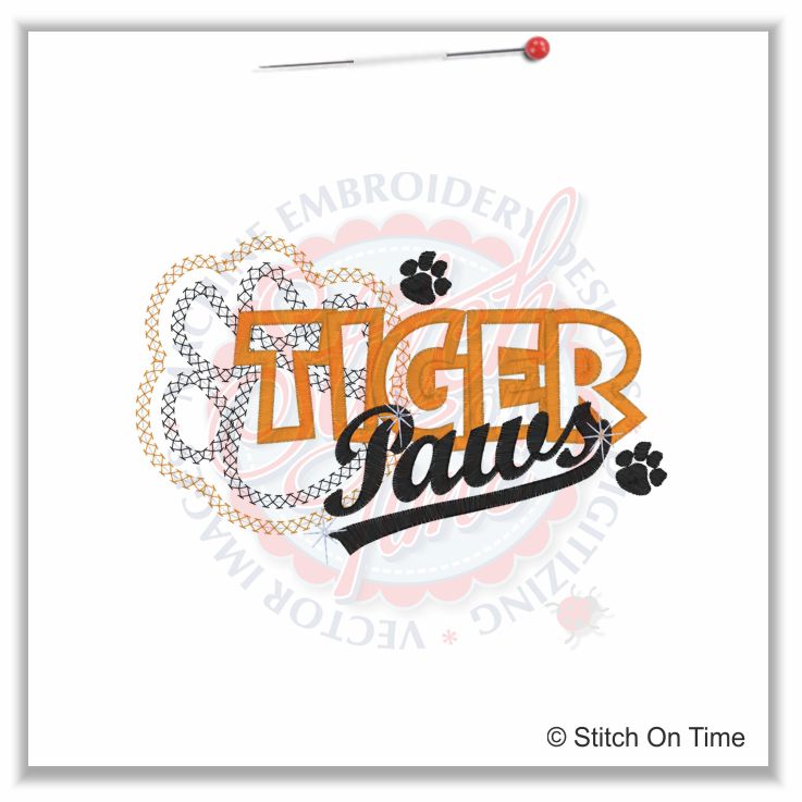 5183 Sayings : Tiger Paws Applique 5x7