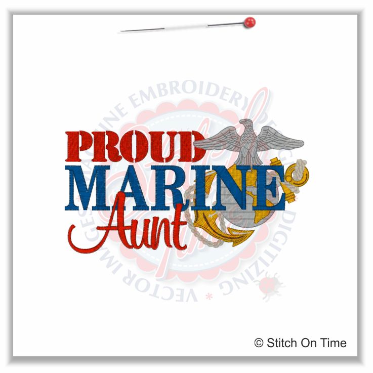 5190 Sayings : Proud Marine Aunt 5x7