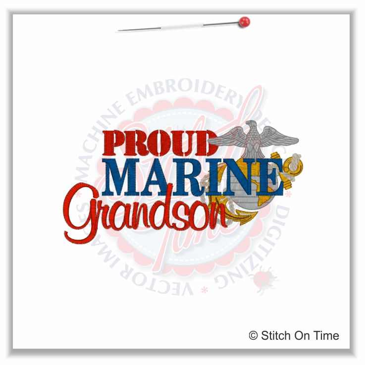 5193 Sayings : Proud Marine Grandson 5x7