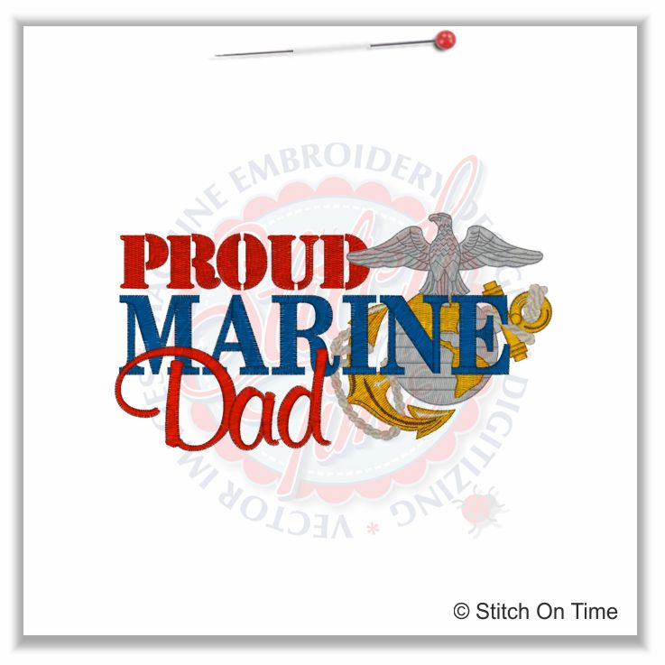 5195 Sayings : Proud Marine Dad 5x7