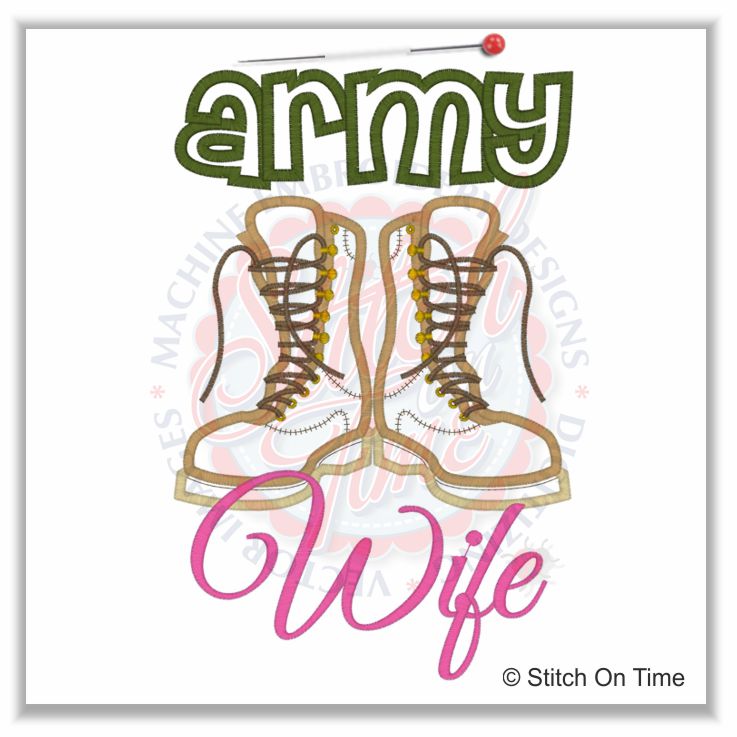 5222 Sayings : Army Wife Applique 6x10