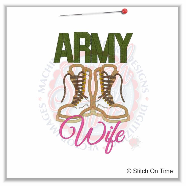 5223 Sayings : Army Wife Applique 5x7
