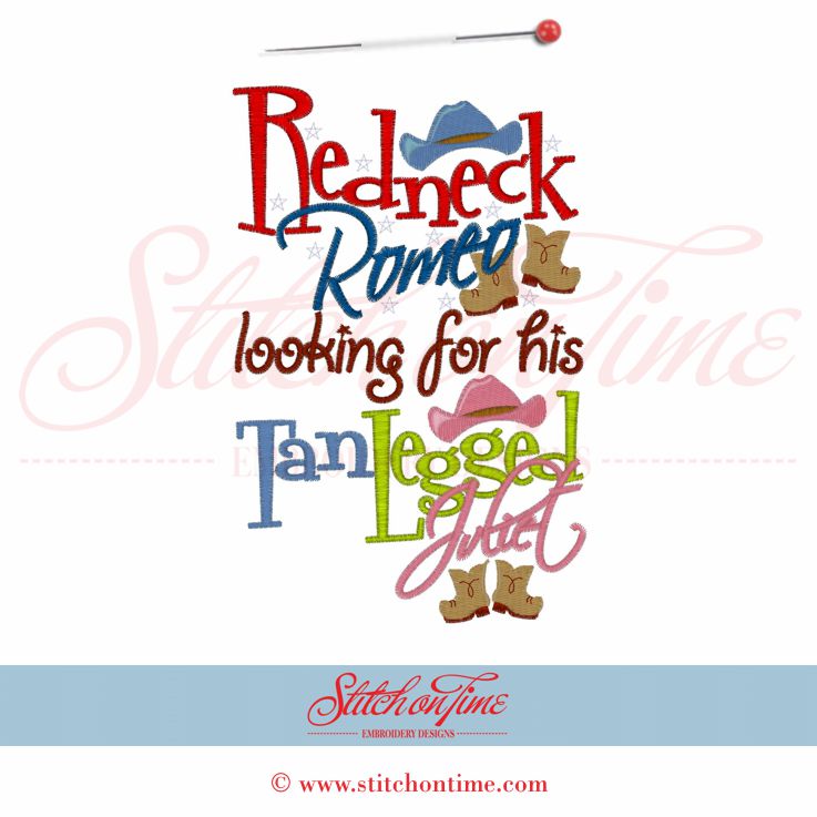 5331 Sayings : Redneck Romeo Tan Legged Juliet 5x7