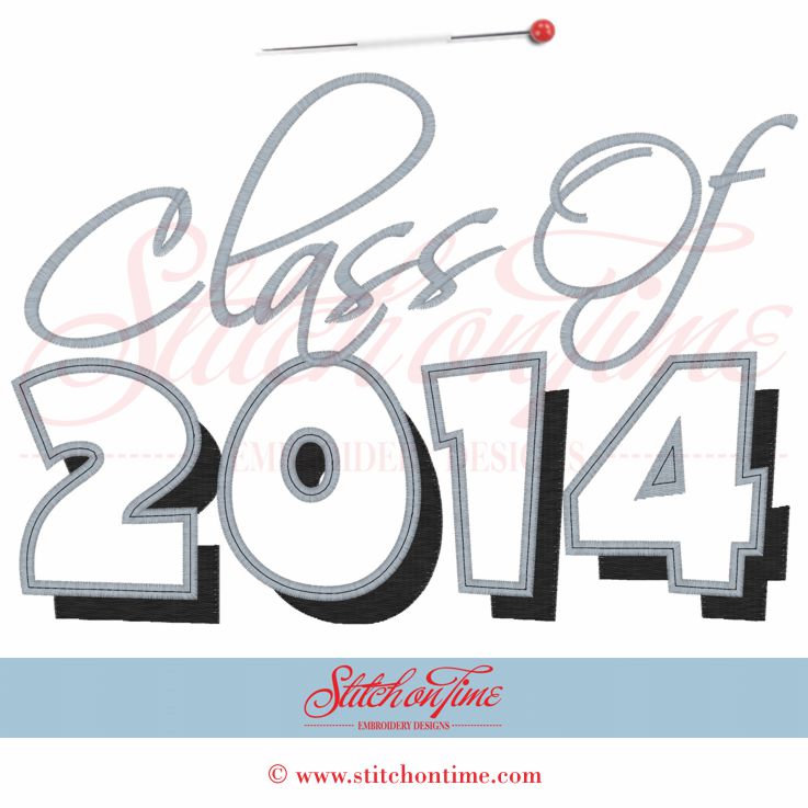 5393 Sayings : Class of 2014 Applique 9x10