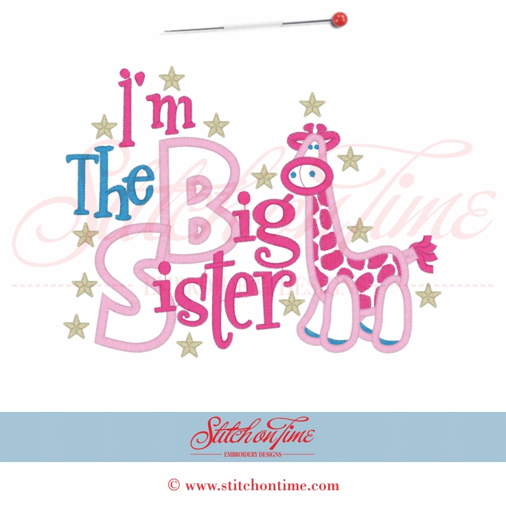 5448 Sayings : I'm The Big Sister Applique 6x10