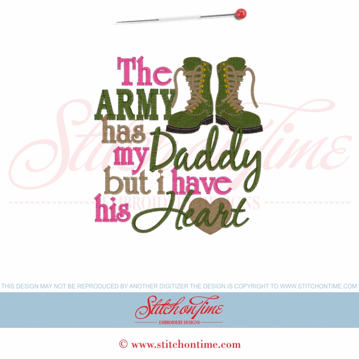 5592 Sayings : The Army Has My Daddy Combat Boots 5x7