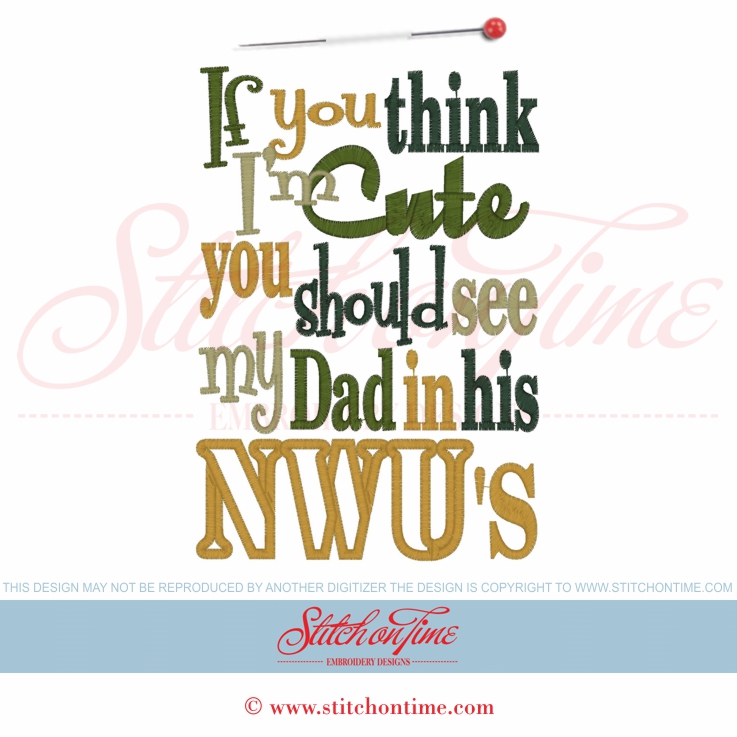 5612 Sayings : Daddy NWU's Applique 5x7