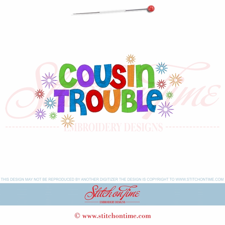 5633 Sayings : Cousin Trouble 5x7