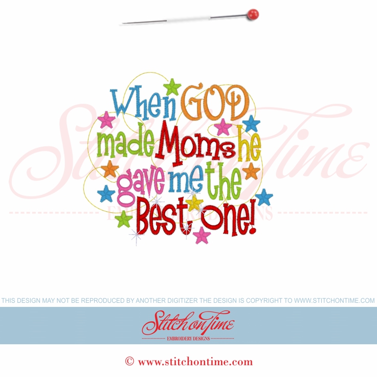 5637 Sayings : When GOD Made Moms 5x7