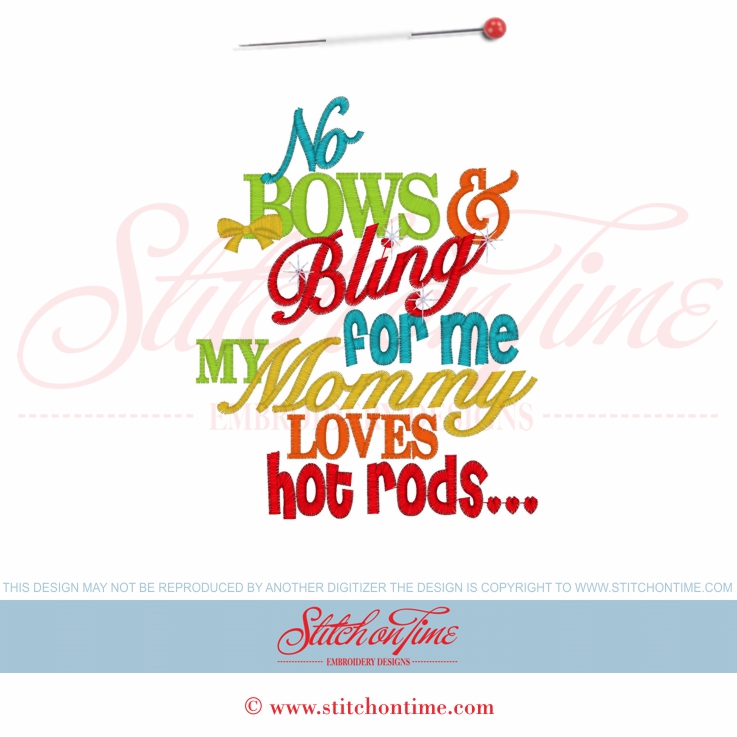 5676 Sayings : No Bows & Bling For Me 5x7