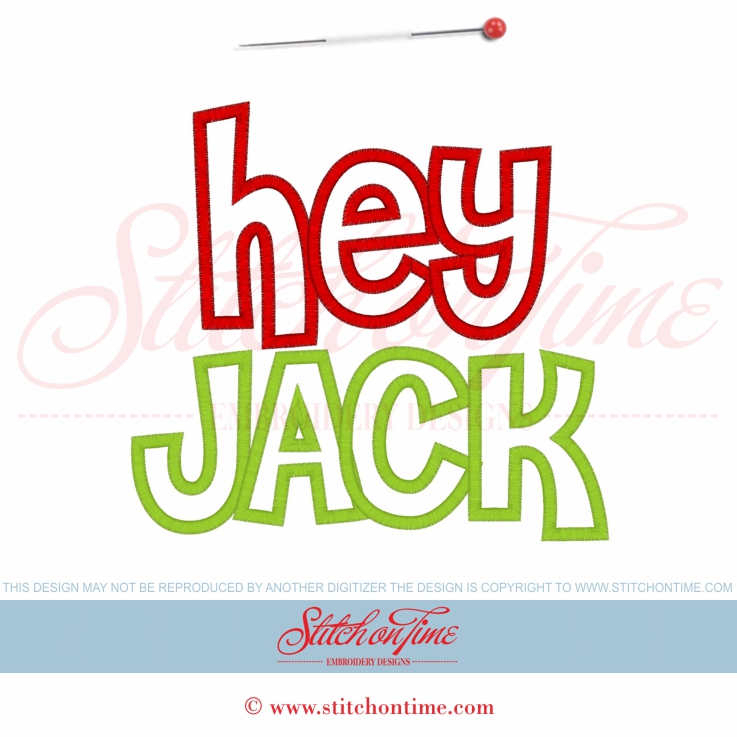 5689 Sayings : Hey Jack Applique 6x10