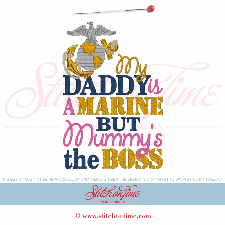 5694 Sayings : Daddy Marine Mummy Boss 5x7
