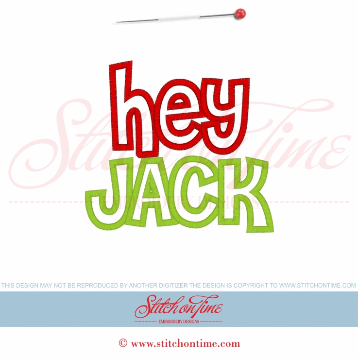 5698 Sayings : Hey Jack applique 5x7