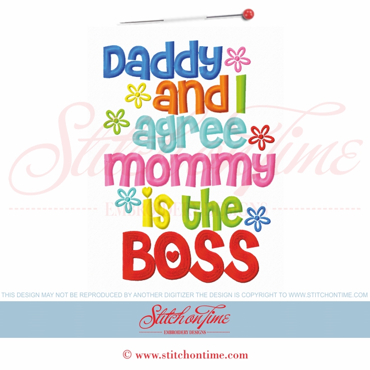 5787 Sayings : Mommy Is The Boss 5x7