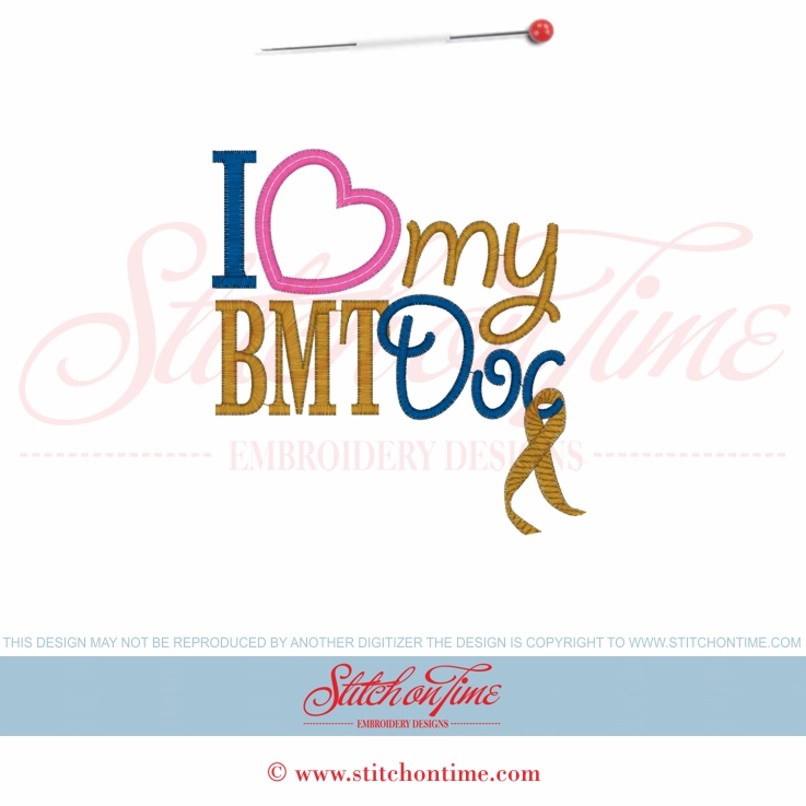 5796 Sayings : I Heart My BMT Doc Applique 5x7