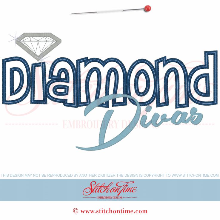 5913 Sayings : Diamond Divas Applique 6x10