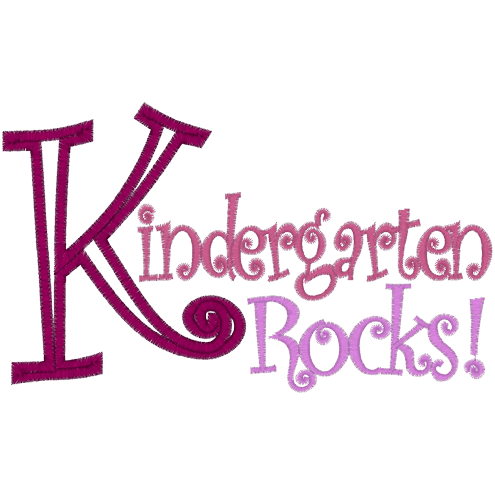 Sayings (A592) Kindergarten Rocks Applique 5x7