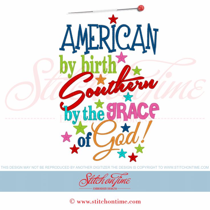 5922 Sayings : American By Birth 6x10