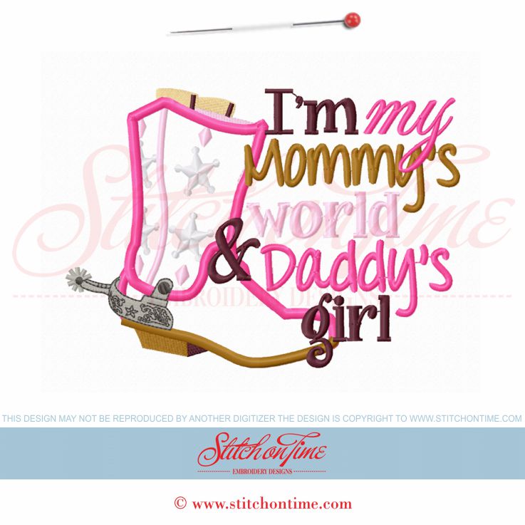 5931 Sayings : Mommy's World Daddy's Girl Applique 5x7