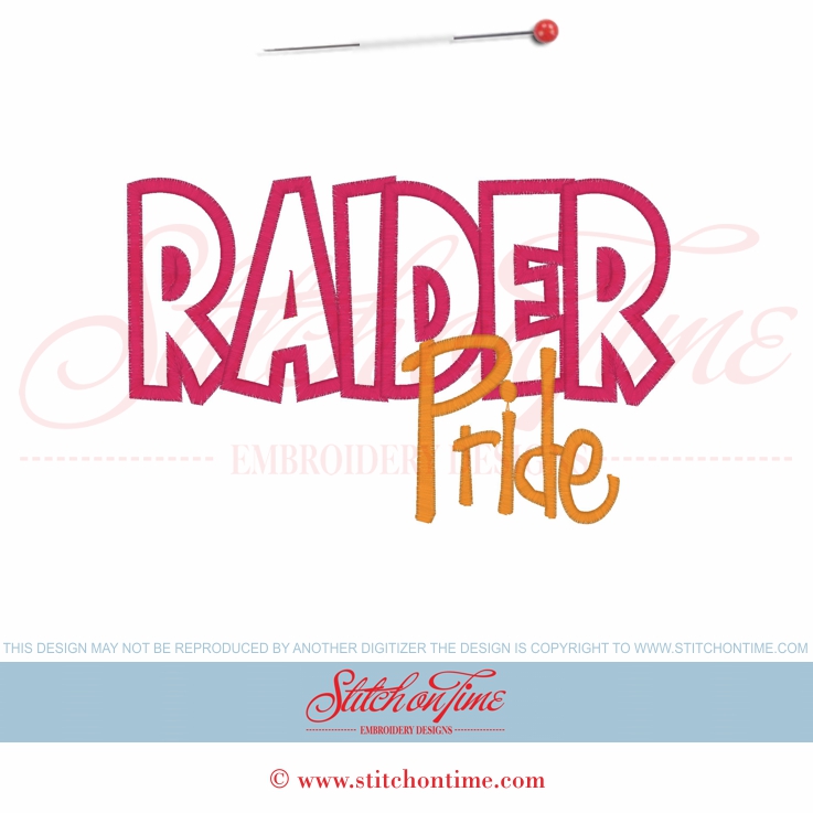 5997 Sayings : Raider Pride Applique 5x7