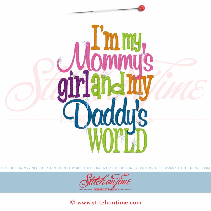 6025 Sayings : Mommy's Girl Daddy's World 5x7
