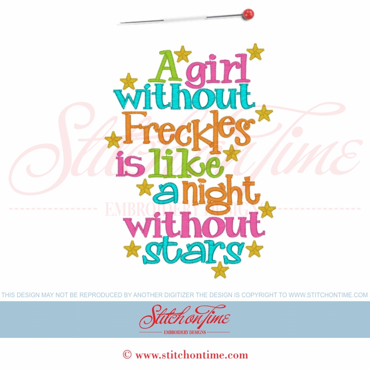 6027 Sayings : A Girl Without Freckles... 5x7