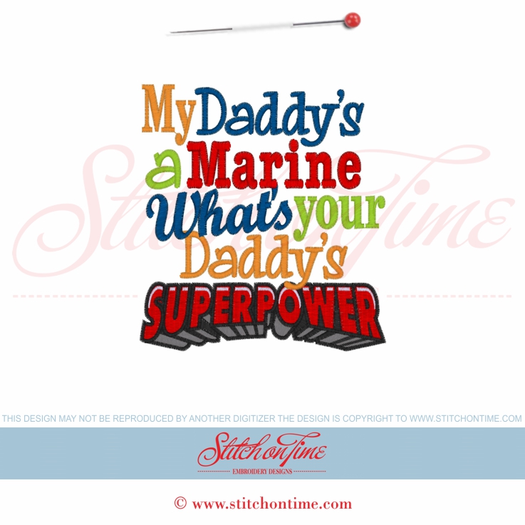 6055 Sayings : My Daddy's A Marine 5x7
