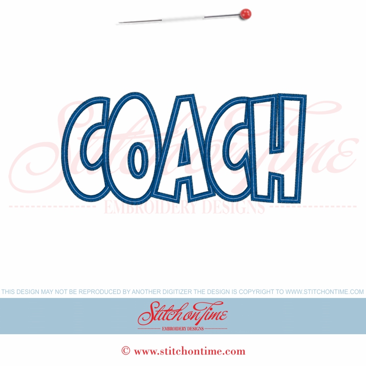 6079 Sayings : Coach Applique 5x7