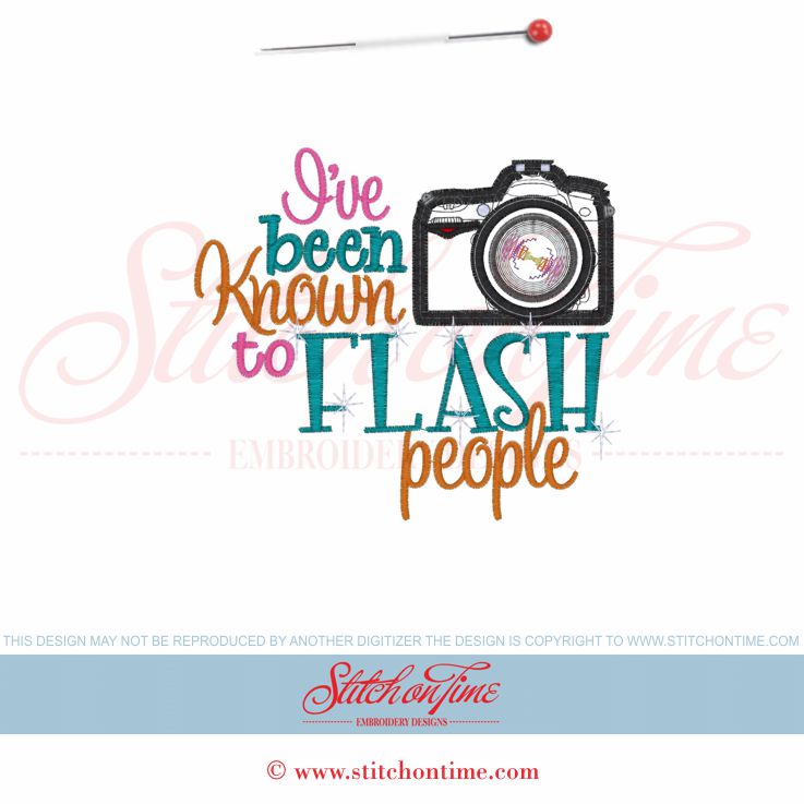 6083 Sayings : Flash People Camera Applique 5x7