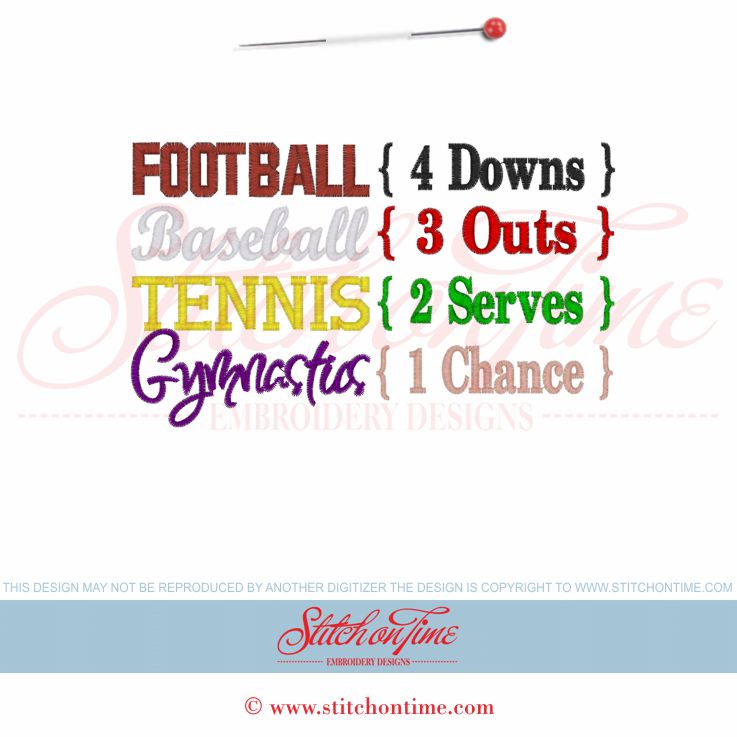 6092 Sayings : Football Baseball Tennis Gymnastics 5x7