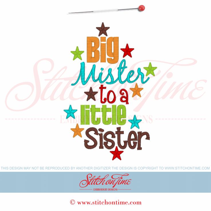 6109 Sayings : Big Mister To A Little Sister 5x7